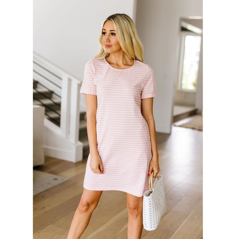 Buttoned To A T-Shirt Dress In Pink